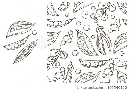 Coloring pattern for kitchen, restaurant or shop. Set in hand draw style Coloring pattern for kitchen, restaurant or shop. Set in hand draw style 105540110