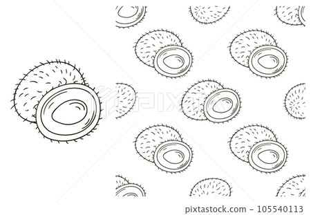 Coloring pattern for kitchen, restaurant or shop. Set in hand draw style 105540113