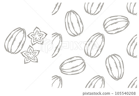 Coloring pattern for kitchen, restaurant or shop. Set in hand draw style 105540208