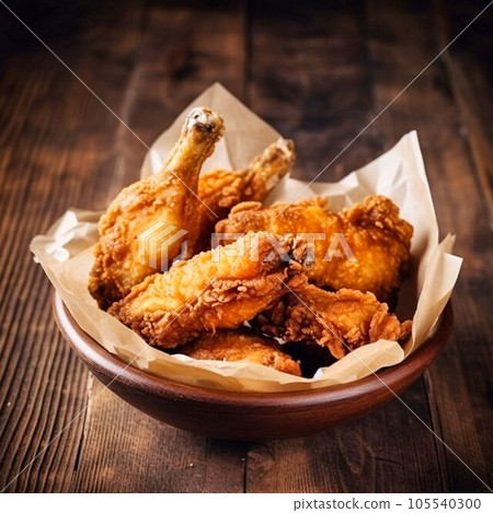 fried chicken wings fast food, Generative AI 105540300