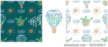 Set Drawings With Wax Crayons Print For Cloth Stock Illustration   105540927 