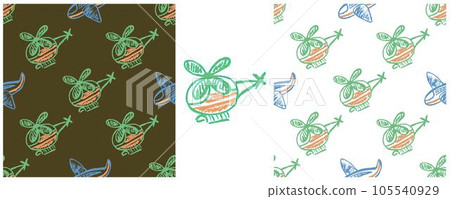 Set drawings with wax crayons. Print for cloth design, textile, fabric, wallpaper, wrapping paper Set drawings with wax crayons. Print for cloth design, textile, fabric, wallpaper, wrapping paper 105540929