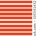 OLGA (1979) "irregular stripes" textile seamless pattern. Late 1970s fashion style, fabric print (vivid red and white stripes). 105541432