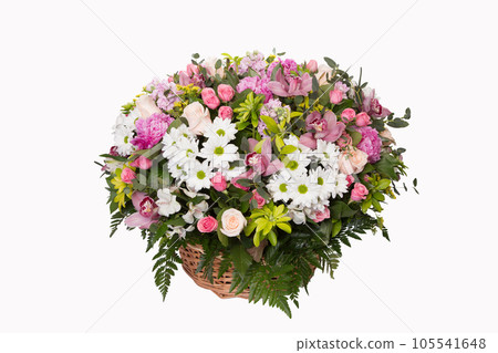 Large bouquet of many different flowers. 105541648