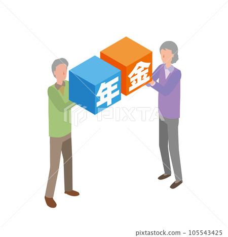 Pension character and old couple Pension character and old couple 105543425