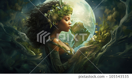 Artistic image of mother earth. World environment and mother earth day concept Artistic image of mother earth. World environment and mother earth day concept 105543535