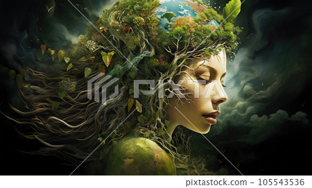 Artistic image of mother earth. World environment and mother earth day concept Artistic image of mother earth. World environment and mother earth day concept 105543536