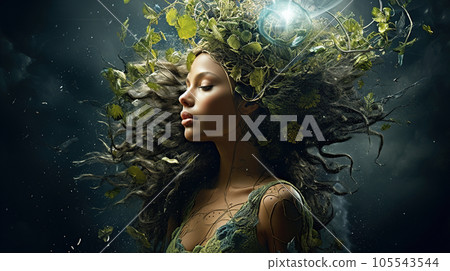 Artistic image of mother earth. World environment and mother earth day concept Artistic image of mother earth. World environment and mother earth day concept 105543544
