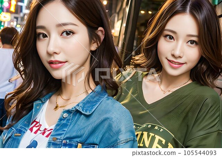 Beauty enjoying holidays AI image 105544093