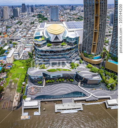 Aerial view of Icon Siam mall on the chao phraya river in khlong san, bangkok, Thailand Aerial view of Icon Siam mall on the chao phraya river in khlong san, bangkok, Thailand 105544200