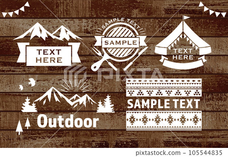 Outdoor title and wood background design set Outdoor title and wood background design set 105544835