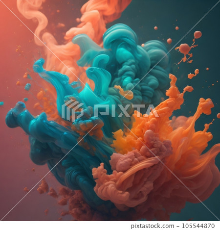 colors dropped into liquid 105544870