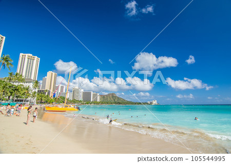 夏威夷度假【威基基海灘和藍天】 105544995