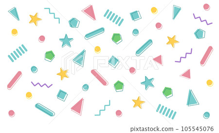 可愛的幾何圖案復古流行背景圖（白色背景） 105545076