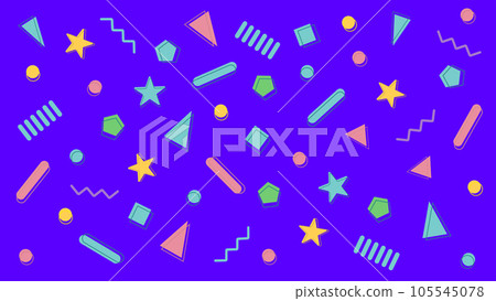 可愛的幾何圖案復古流行背景圖(紫色背景) 可愛的幾何圖案復古流行背景圖(紫色背景) 105545078