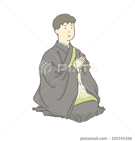 淨土真宗男僧人在祈禱 105545206