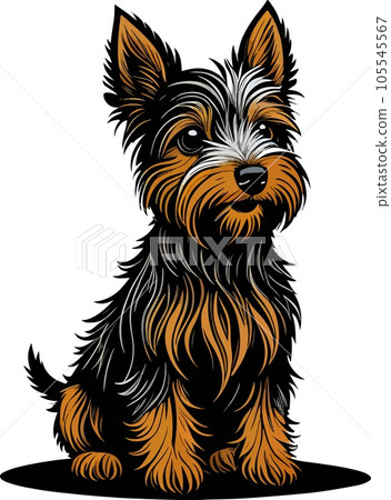 Pretty and lovely vector art terrier puppy 105545567