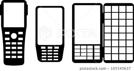 Illustration set of a terminal that reads barcodes etc. Illustration set of a terminal that reads barcodes etc. 105545637