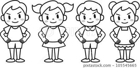 孩子們雙手叉腰，一臉自豪 105545665