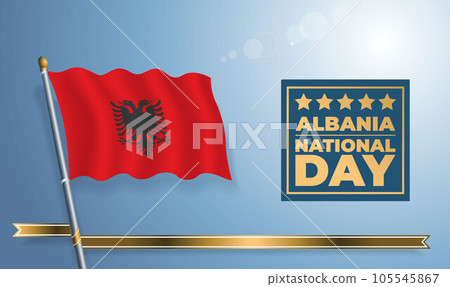 Albania National Day, celebration template banner 105545867