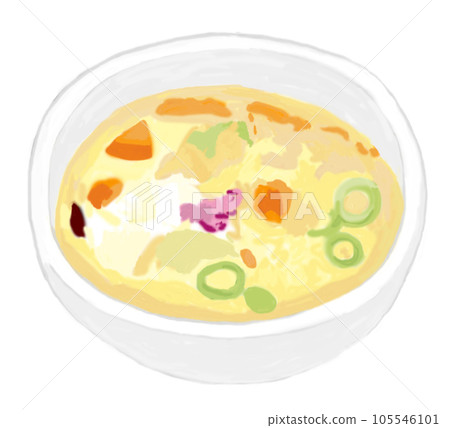 Miso soup with pork and vegetables  Miso soup with pork and vegetables  105546101