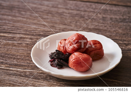 Umeboshi served on a bowl Umeboshi served on a bowl 105546816