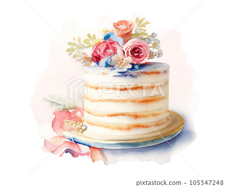 裝飾蛋糕水彩插圖生成AI 裝飾蛋糕水彩插圖生成AI 105547248
