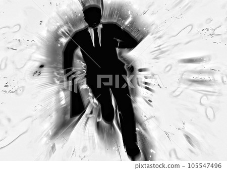Silhouette illustration of a running businessman Silhouette illustration of a running businessman 105547496