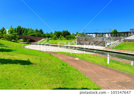 [Toyama Prefecture] Outdoor theater at Fugan Canal Kansui Park in fine weather 105547647