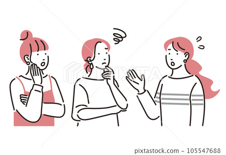 Women who have a conversation with a troubled face 105547688