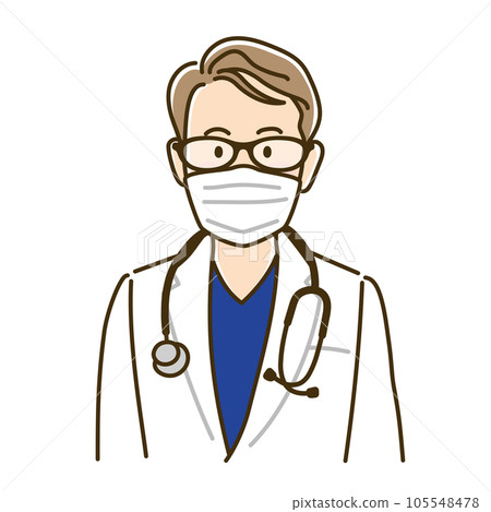 A doctor in a white robe 105548478