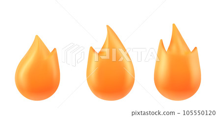 3d render hot fire burn icon emoticon illustration 3d render hot fire burn icon emoticon illustration 105550120