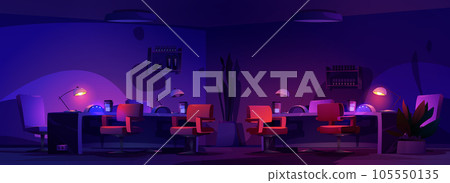 Night beauty manicure salon interior for nail spa 105550135