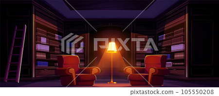 Library room with book interior cartoon background Library room with book interior cartoon background 105550208