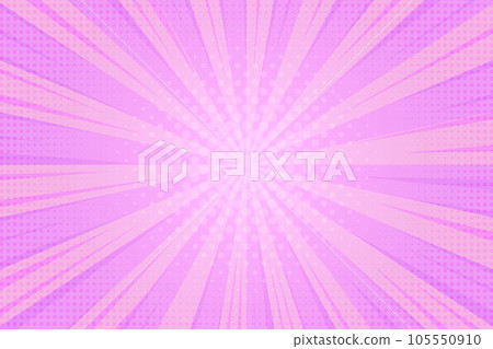 Pink comic background. Cartoon pop art burst rays pattern. Abstract radial texture frame with stars. Vector retro superhero explode with halftone effect 105550910