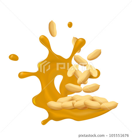 Vector peanut kernels isolated on white… - Stock Illustration