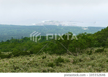 從北海道利尻島禦花園園地展望台眺望的景色 105552646