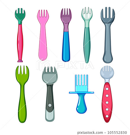 toddler fork set cartoon vector illustration 105552830