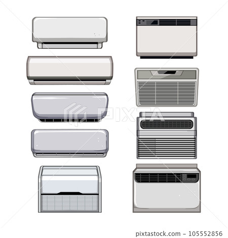 air conditioner set cartoon vector illustration air conditioner set cartoon vector illustration 105552856
