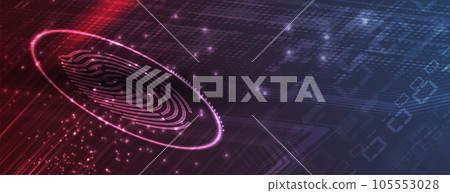 Abstract fingerprint technology business background. Circuit security style Abstract fingerprint technology business background. Circuit security style 105553028