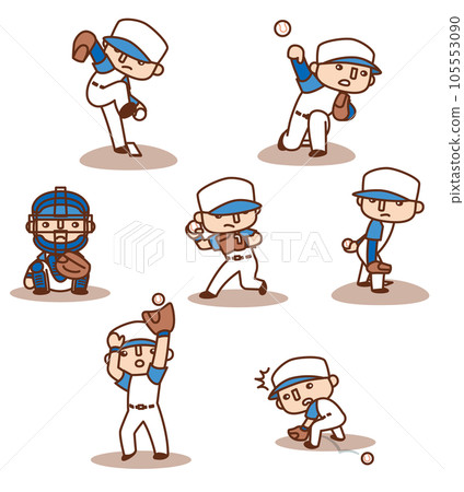Cute Baseball Illustration Collection ~Pitcher/Defense Edition~ 105553090