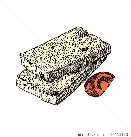 greek feta cheese sketch hand drawn vector 105553180
