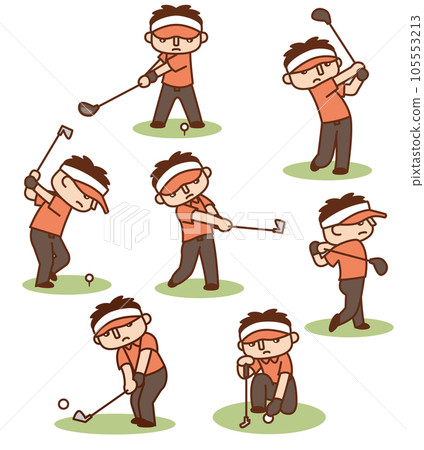 Cute golf illustration collection 105553213