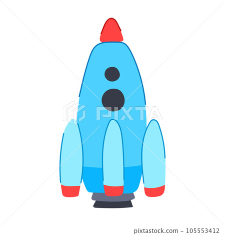 spaceship rocket toy cartoon vector illustration 105553412