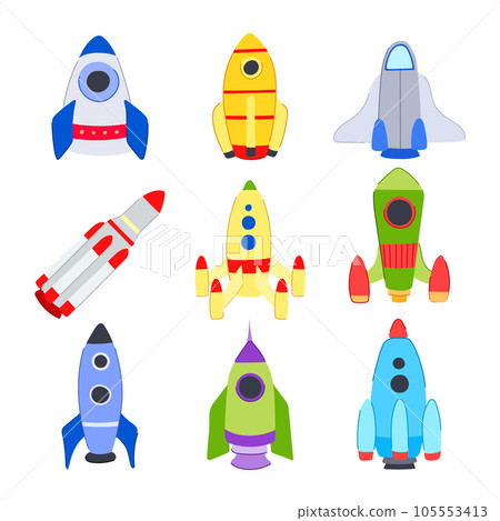 rocket toy set cartoon vector illustration rocket toy set cartoon vector illustration 105553413