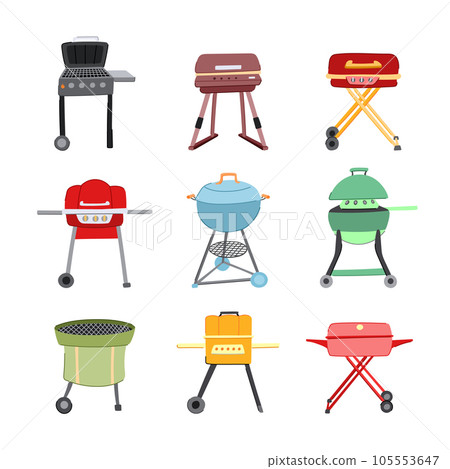 grill bbq set cartoon vector illustration grill bbq set cartoon vector illustration 105553647