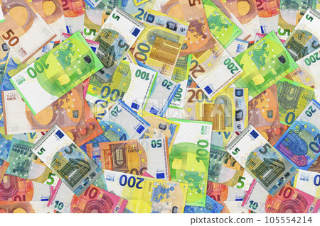 Background from euro banknotes, 3D rendering 105554214