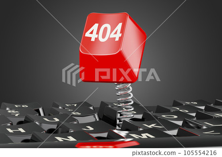 404 red keyboard button, 3D rendering 105554216