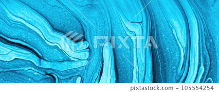 Abstract fluid art background light blue and black colors. Liquid marble. Acrylic painting with turquoise gradient. Abstract fluid art background light blue and black colors. Liquid marble. Acrylic painting with turquoise gradient. 105554254