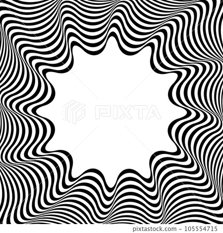 3D Illusion in Abstract Op Art Wavy Lines Pattern. Vector Illustration. 105554715